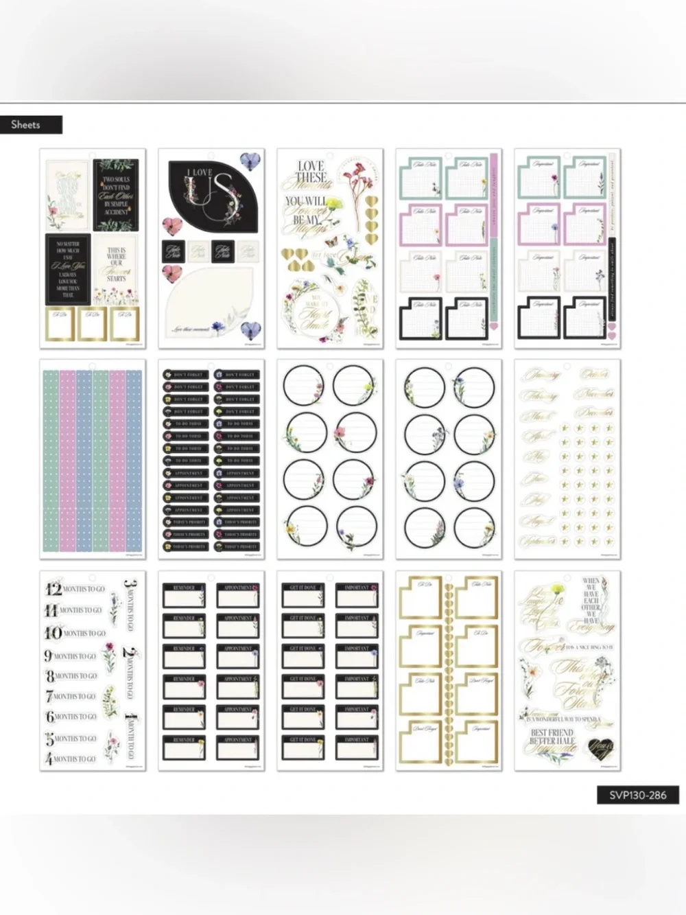 NWT-Happy Planner Blooming Elegance VALUE PACK STICKERS - BIG